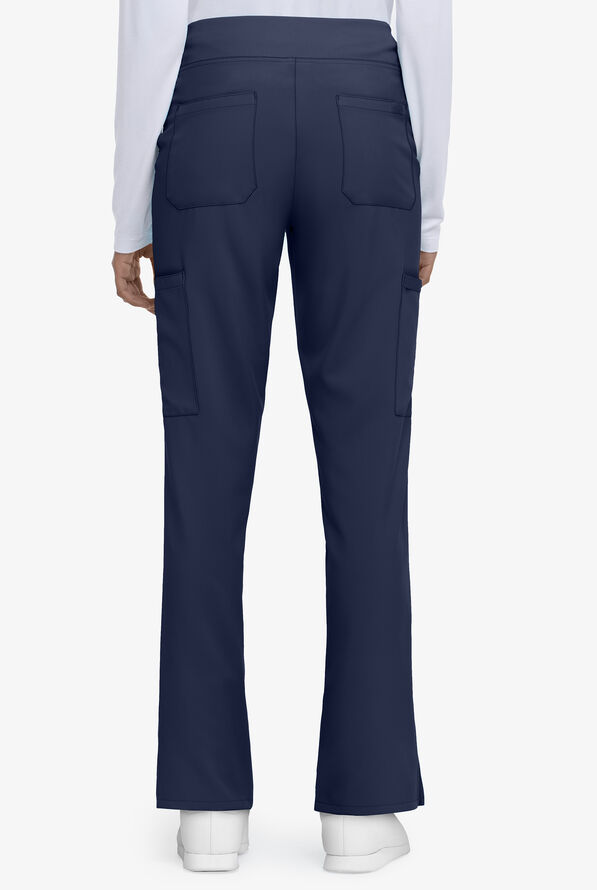 Dickies EDS Essentials Women's 7-Pocket STRETCH Elastic Waistband Cargo Scrub Pants - Petite - Navy - 2