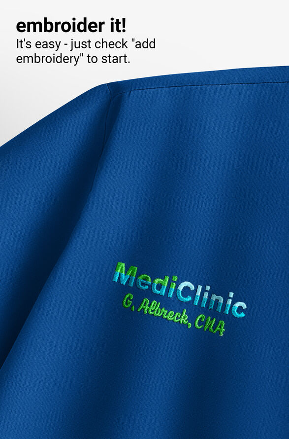 Blusa m&eacute;dica unisex Cherokee Workwear Originals Ultra con cuello en V y 1 bolsillo - Royal - 5