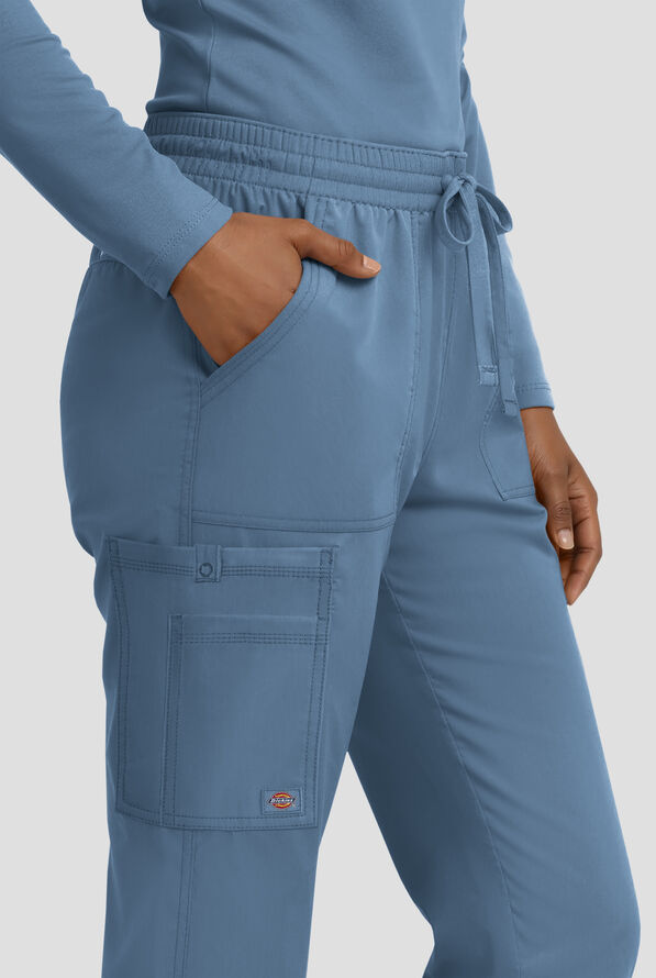 Dickies Forge Women's 6-Pocket Straight Leg Cargo Scrub Pants - Vintage Blue - 3