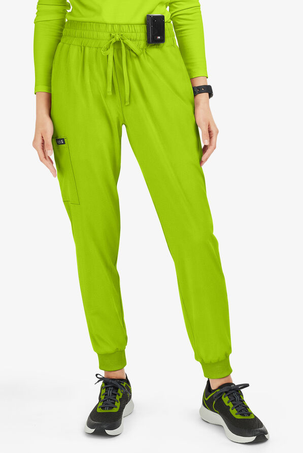 koi Basics Gemma Women's 5-Pocket STRETCH Cargo Jogger Scrub Pants - Green Tea - 1