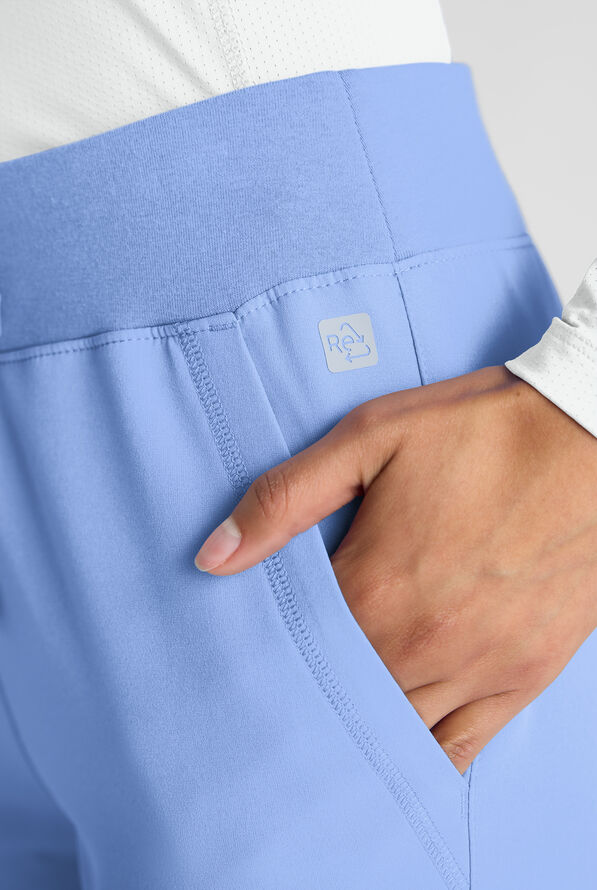 ReSurge Avon Women's 7-Pocket Flare Leg Cargo Scrub Pant - Petite - Ceil Blue - 5