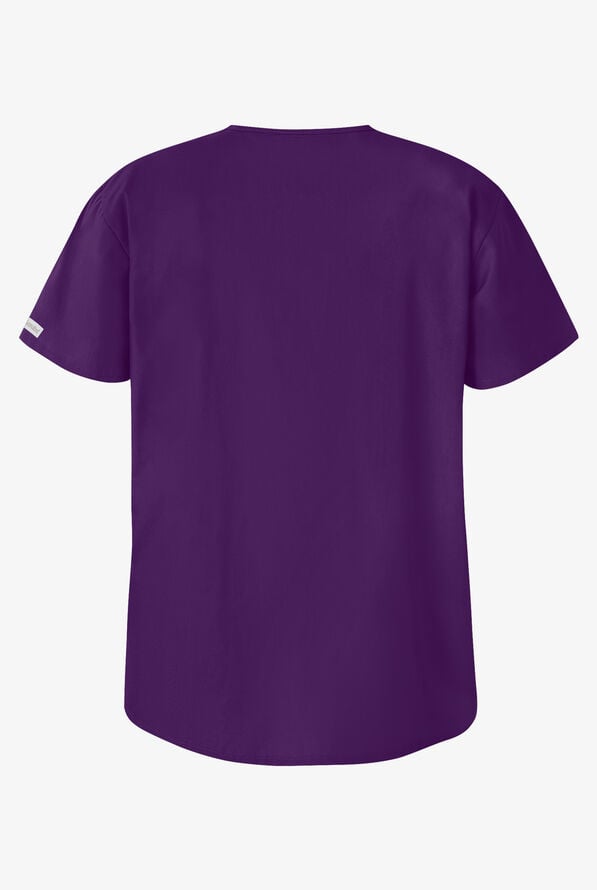 UA Best Buy Scrubs Unisex 1-Pocket V-Neck Top - Eggplant - 2