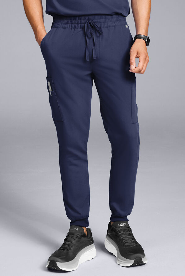 Hypothesis S-R Shift Ready Men's V-Neck & Jogger Scrub Set - Navy - 6