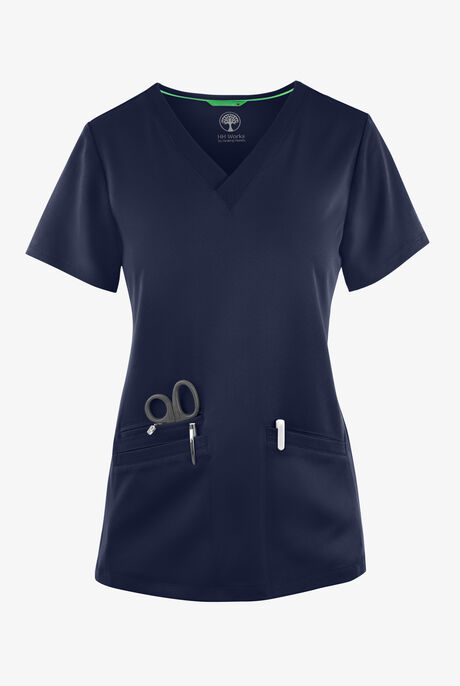 HH Works by Healing Hands Mariah 3-Pocket STRETCH  V-Neck Scrub Top
