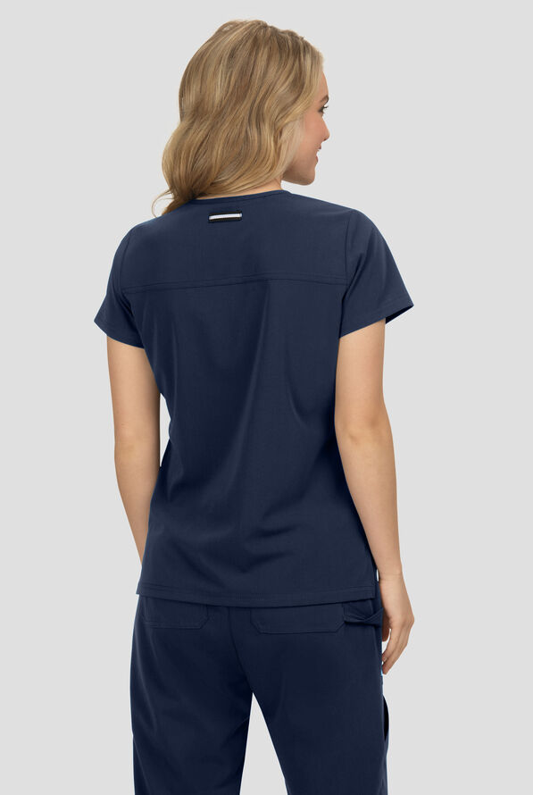 Blusa m&eacute;dica Koi Next Gen Hustle and Hear con cuello en V y 3 bolsillos para mujer - Navy - 4