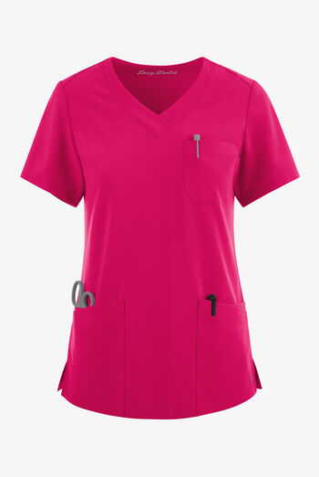 Blusa m&eacute;dica Easy STRETCH Tessa con cuello en V y 5 bolsillos para mujer