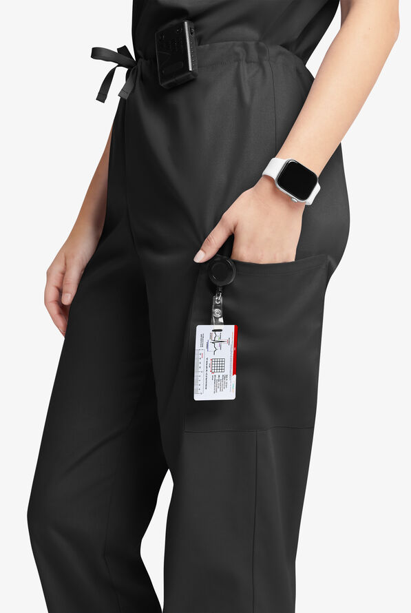 Pantalón médico unisex Butter-Soft Originals con piernas rectas holgadas y 4 bolsillos - Black - 2