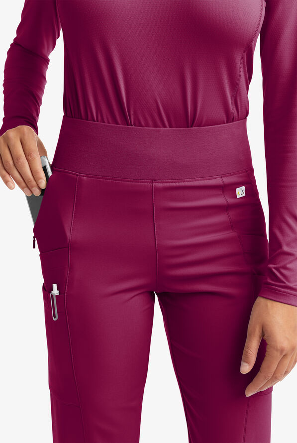 Pantal&oacute;n m&eacute;dico ReSurge by Butter-Soft Petite estilo yoga con 6 bolsillos para mujer **Ligeramente IRREGULAR** - Wine - 5