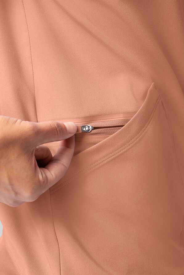 Blusa m&eacute;dica Hypothesis Kentica con cuello redondo y 4 bolsillos para mujer - Earth - 5