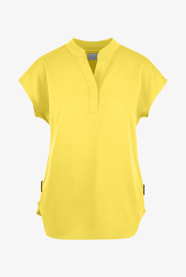 Zavate Ava Therese Sorbet Delights Piper Women's 2-Pocket STRETCH Dolman Sleeve Scrub Top - Lemonade - 1