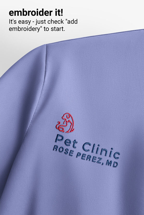 Skechers by Barco Slip-ins Flex Men's 1-Pocket STRETCH Tuck In Zipper Round Neck Scrub Top - Ceil Blue - 5