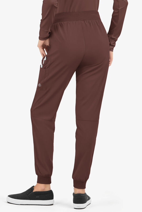 Easy STRETCH Mila Women's 7-Pocket Jogger Scrub Pants - Tall - Nutshell - 3