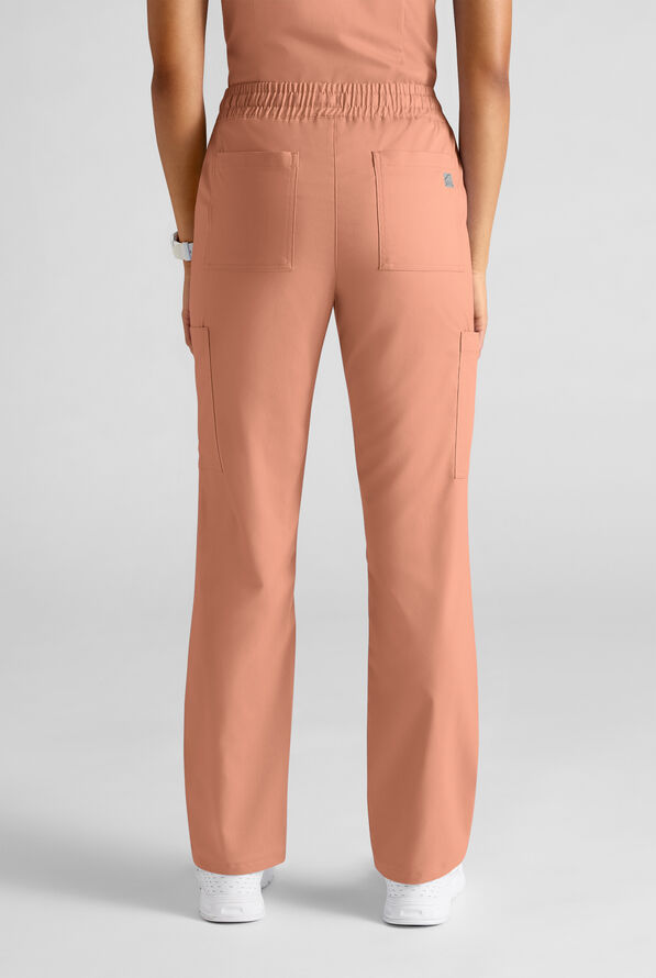Butter-Soft STRETCH FLXTEK+ Women's 8-Pocket Straight Leg Cargo Scrub Pants - Terracotta - 2