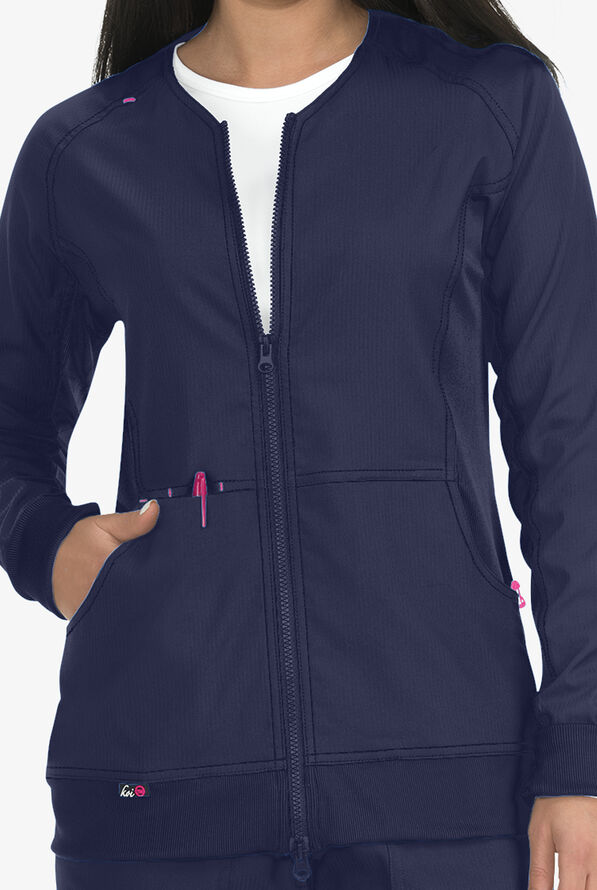Chaqueta médica koi Lite™ Clarity con cremallera y 3 bolsillos para mujer - Navy - 2