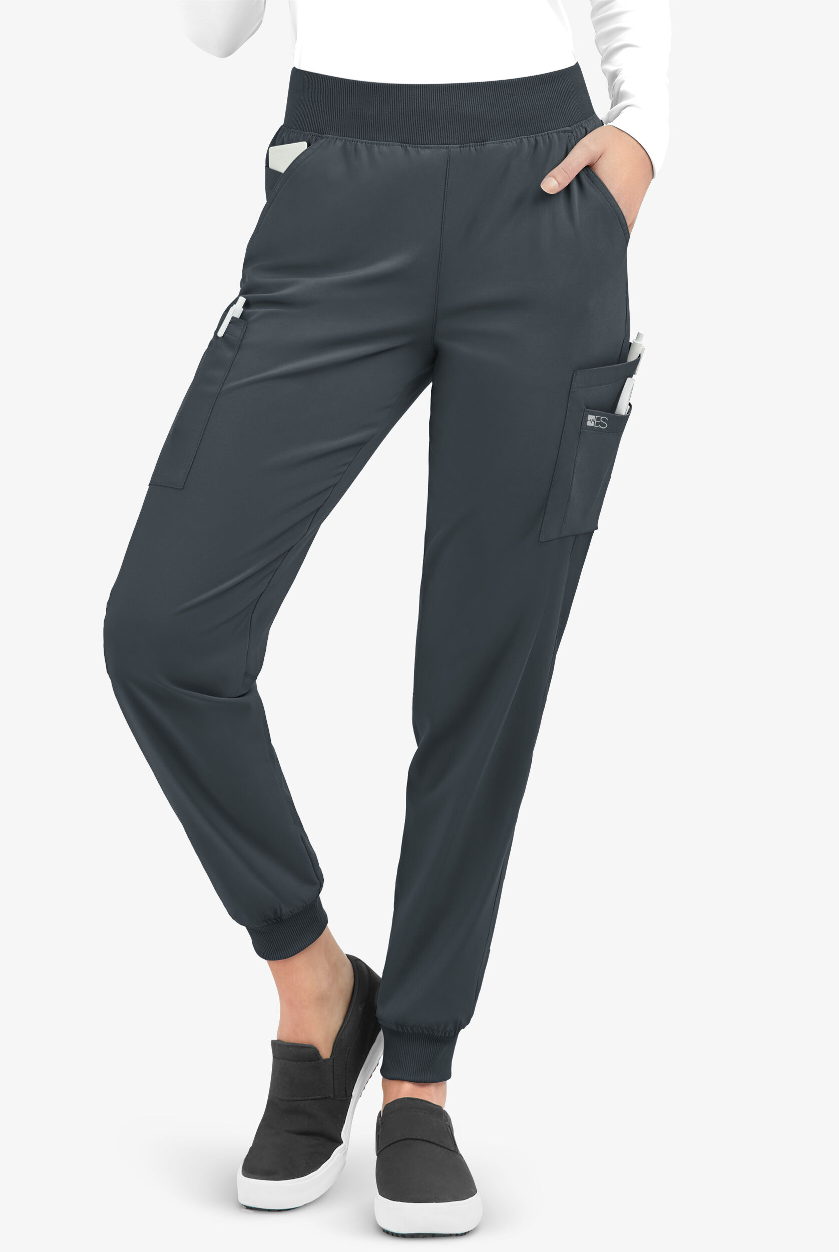 Mila  Slim Jogger Pant - White - Inseam 27