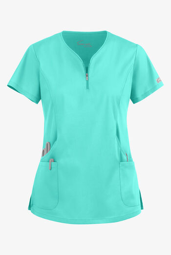 Blusa m&eacute;dica UA Butter-Soft STRETCH con cremallera en el cuello curvo y 4 bolsillos para mujer