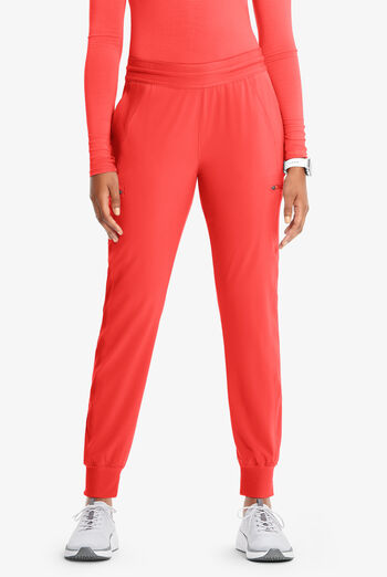 Infinity GNR8 Women's 4-Pocket STRETCH Rib-Knit Internal Drawstring Cargo Jogger Scrub Pants