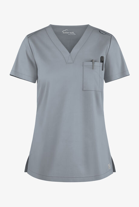 Butter-Soft STRETCH Women's 2-Pocket V-Neck Tuck-In Scrub Top