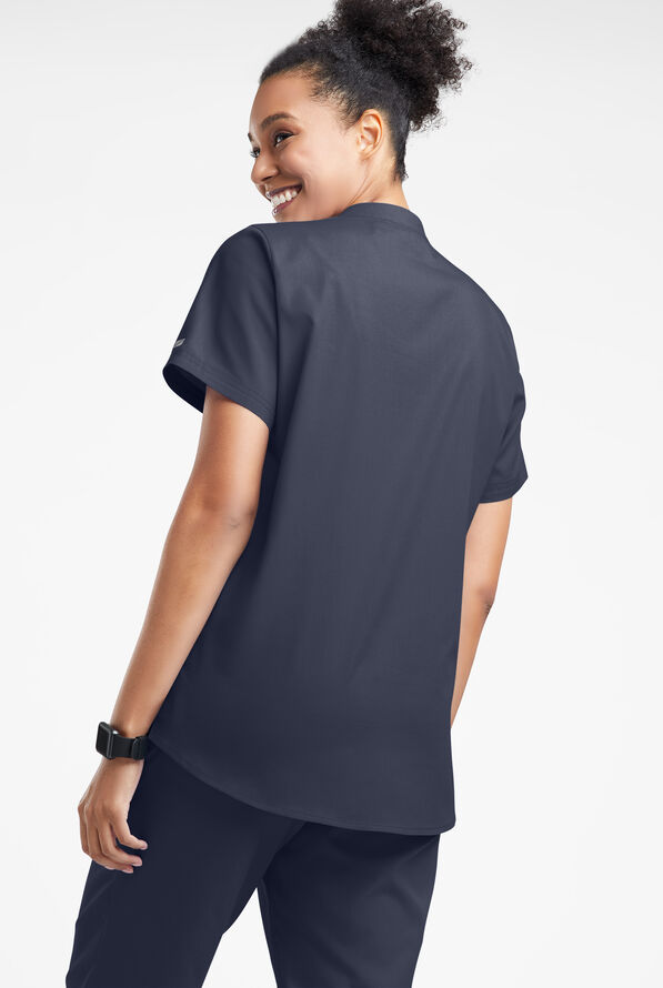 Strictly Scrubs Women's 6-Pocket Mandarin Collar Scrub Top - Navy - 3