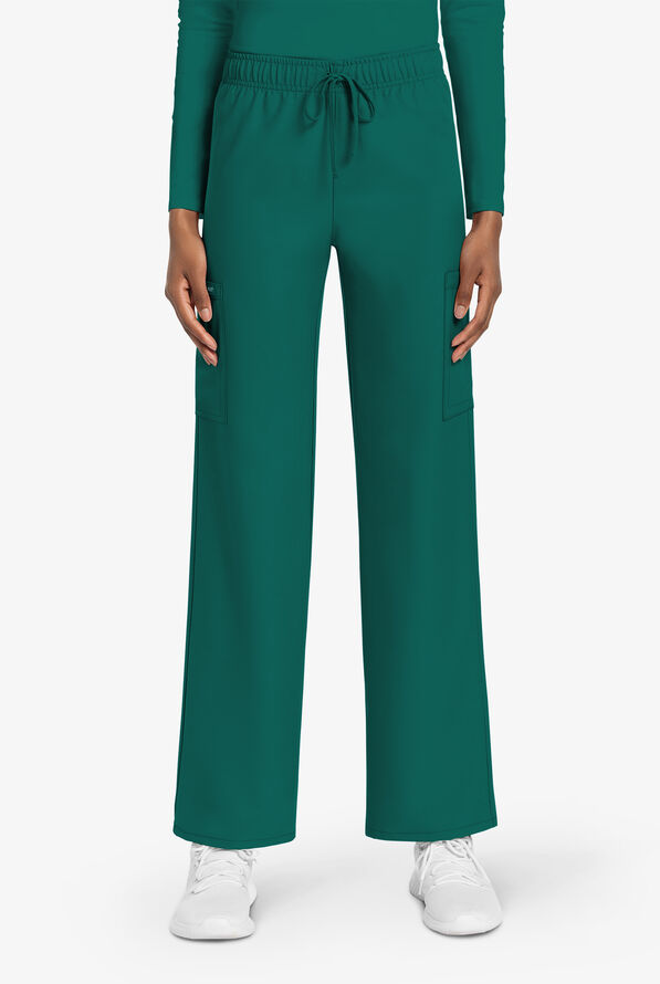 Cherokee Workwear Originals Ultra Unisex 3-Pocket Drawstring Straight Leg Scrub Pants - Hunter - 1