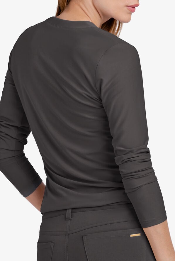 Camiseta médica manga larga Lauderdale By UA Aurelia STRETCH de tejido para mujer - Pewter - 4