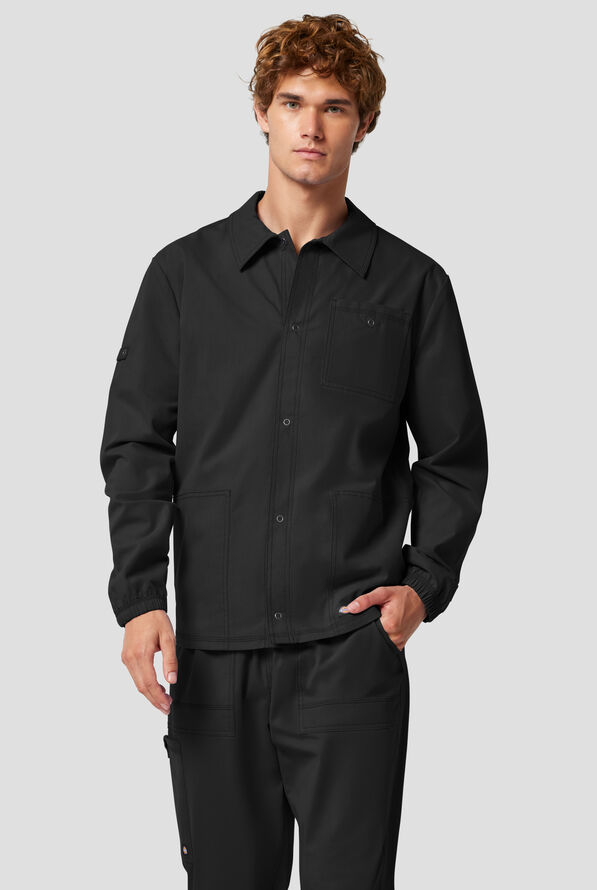 Dickies Forge Men's 3-Pocket Snap Front Scrub Jacket - Black - 2