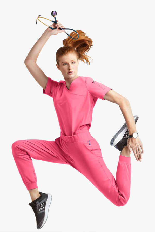 Blusa m&eacute;dica MOVEMENT by Butter-Soft Capella estilo cruzado con 5 bolsillos para mujer - Rose Dusk - 6