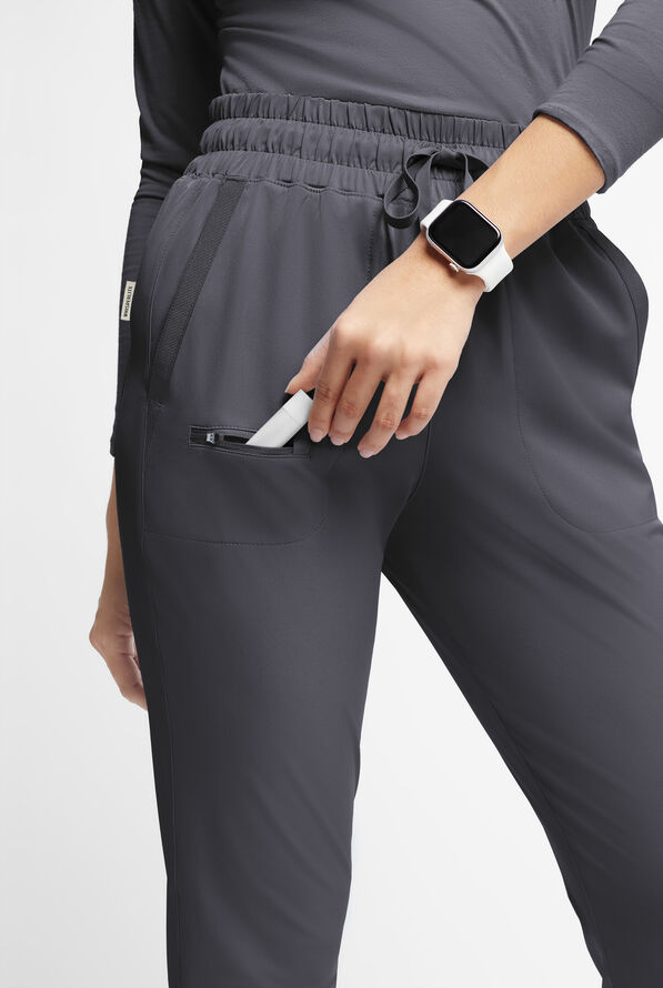 Pantalón médico WhisperLite ISLA con piernas cónicas y 5 bolsillos para mujer - Pewter - 4