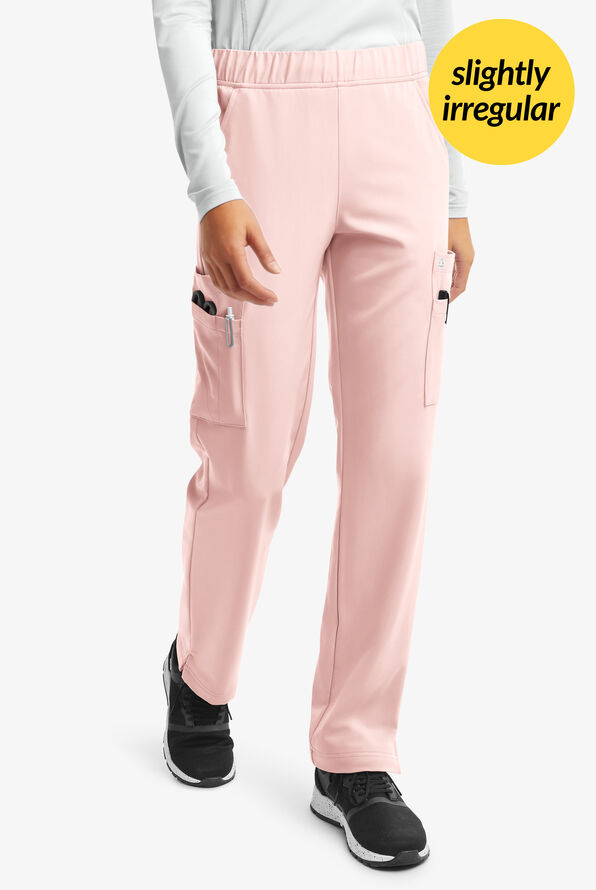Butter-Soft Women's 13-Pocket Cargo Scrub Pants **Slightly IRREGULAR**  - Sweet Pink - 1