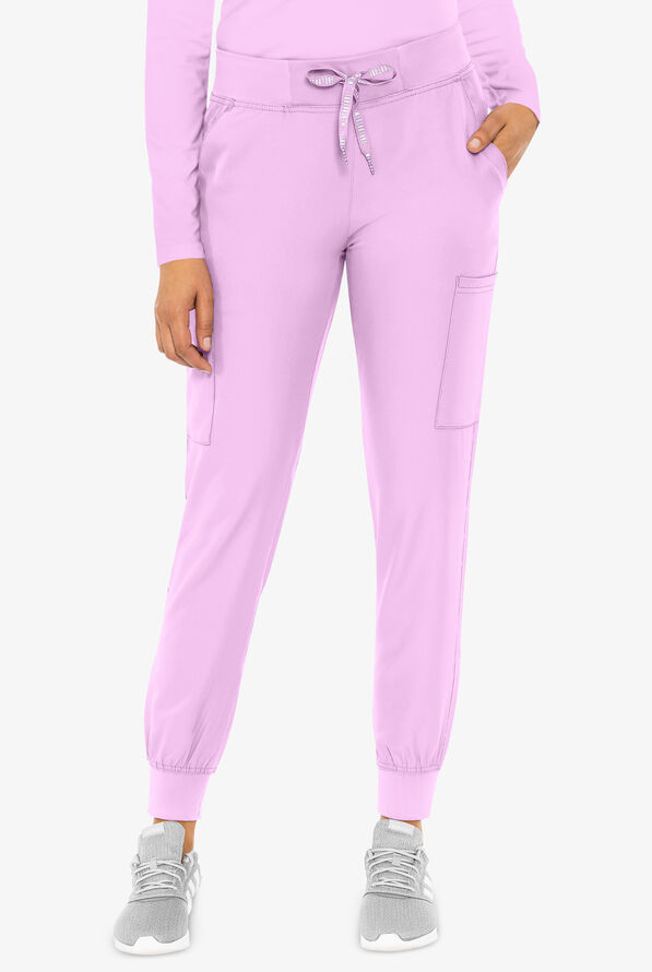 Med Couture Insight Women's 6-Pocket Cargo Jogger Scrub Pants - Lilac - 1