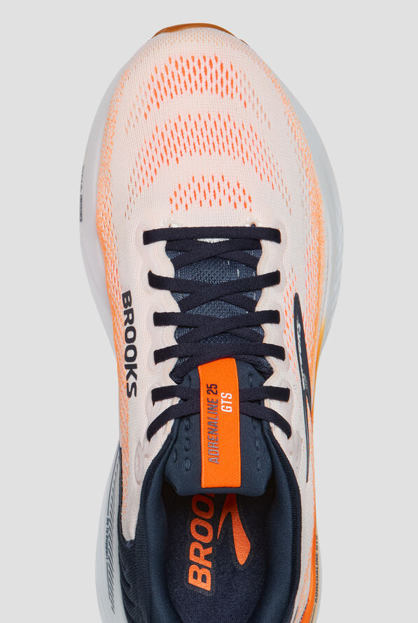 Brooks Men's Adrenaline GTS 25 White/Spellbound/Orange Athletic Lace Up Shoes - null - 2