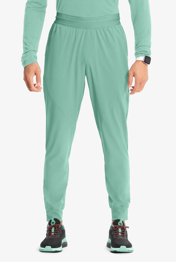 Pantal&oacute;n m&eacute;dico Infinity GNR8 STRETCH estilo cargo jogger con cord&oacute;n interior y 4 bolsillos para hombre - Matcha Latte - 1