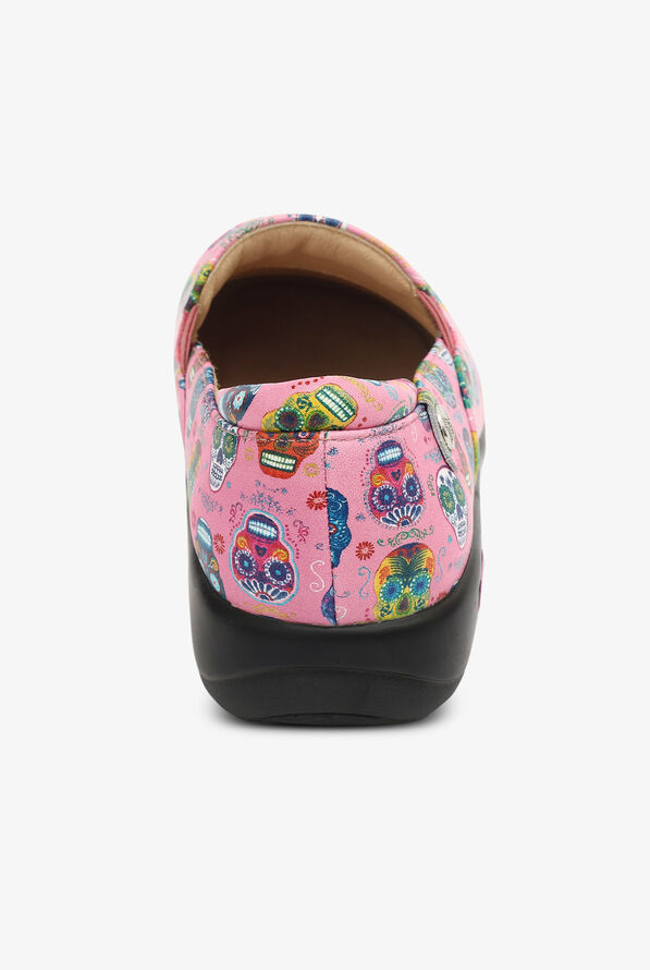 Alegria Women's Keli Sugar Skulls Pink Nursing Slip On Shoes - null - 5