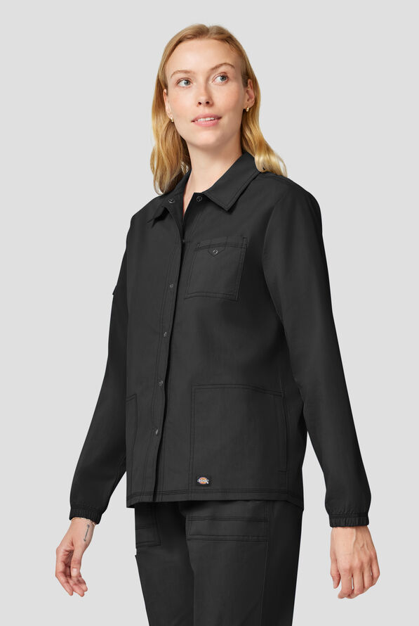 Dickies Forge Women's 3-Pocket Snap Front Scrub Jacket - Black - 2