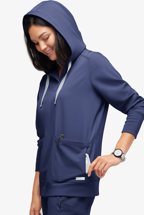 Sudadera médica con capucha ReSurge Jasper con mangas largas y 4 bolsillos para mujer