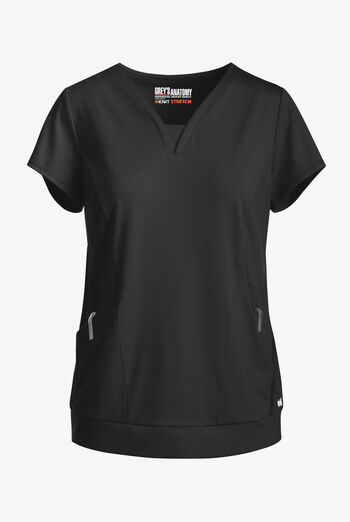Grey's Anatomy by Barco Knit STRETCH Motivate Women's 2-Pocket Banded V-Neck Scrub Top