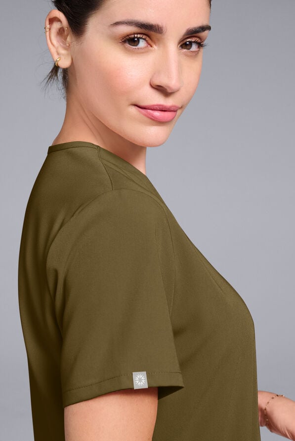 Hypothesis Women's Base 3 Pocket V-Neck Scrub Top - Dark Moss - 2