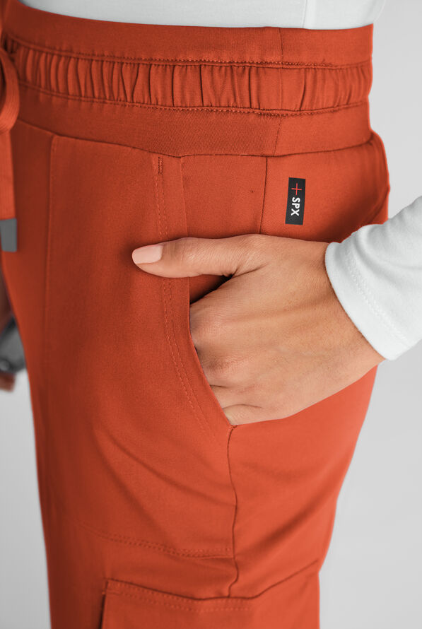 Grey's Anatomy by Barco Emerge Parker Women's 4-Pocket STRETCH Fit & Flare Scrub Pants - Warm Sienna - 6