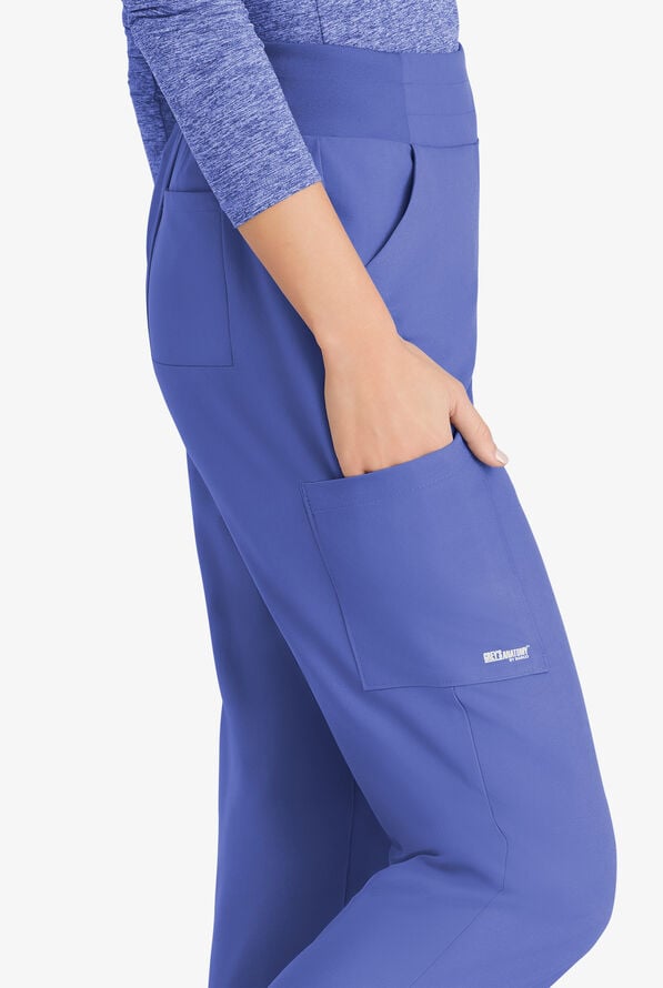 Pantalón médico Grey's Anatomy by Barco Evolve Flight STRETCH de tiro alto estilo cargo con 5 bolsillos para mujer - Vivid Lapis - 2