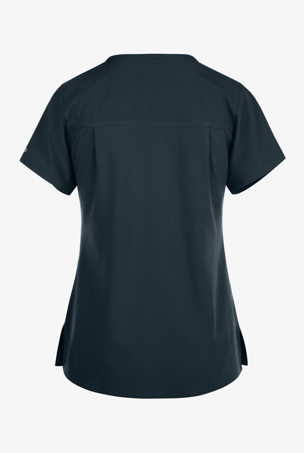 Carhartt Cross-Flex Force Women's 1-Pocket STRETCH Knit Panel Tuck In Scrub Top - Navy - 2
