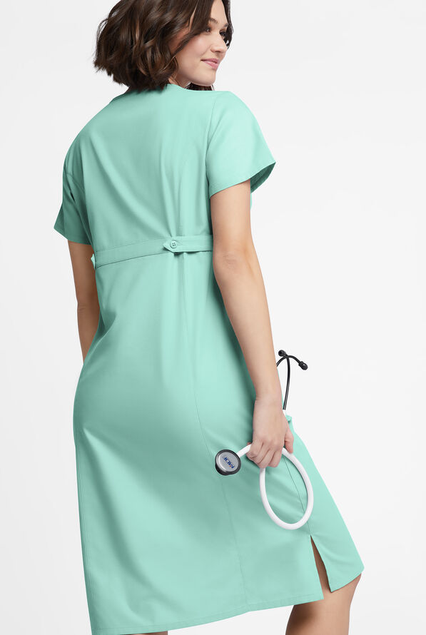 Butter-Soft Originals Women's 4- Pocket V-Neck Empire Waist Dress - Water Mint - 3