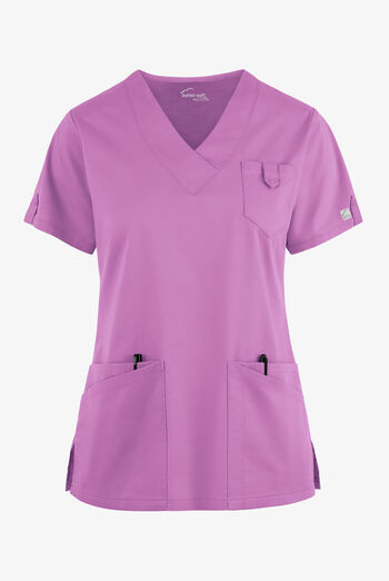 Blusa m&eacute;dica Butter-Soft STRETCH con cuello en V y 6 bolsillos para mujer