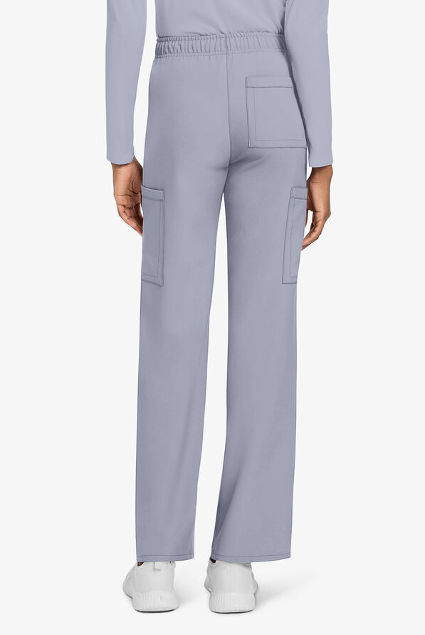 Cherokee Workwear Originals Ultra Unisex 3-Pocket Drawstring Straight Leg Scrub Pants - Grey - 4