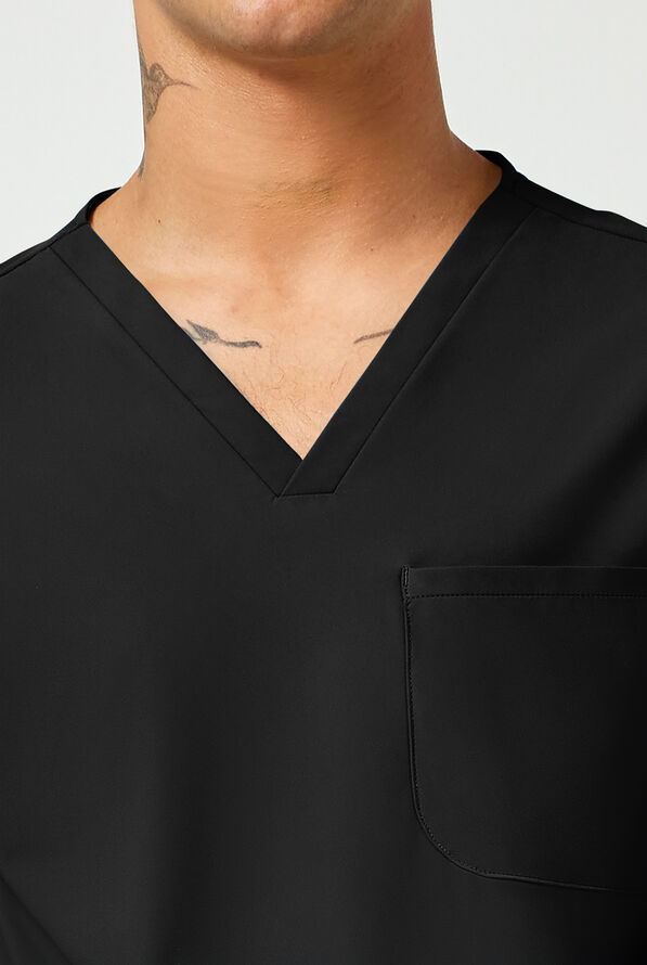 Infinity Pursuit Men's 3-Pocket STRETCH V-Neck Scrub Top - Black - 3