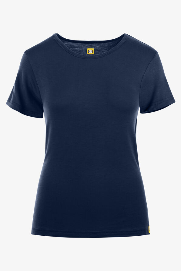 Wink Layers Women's STRETCH Silky Short Sleeve Knit Underscrub - Navy - 1
