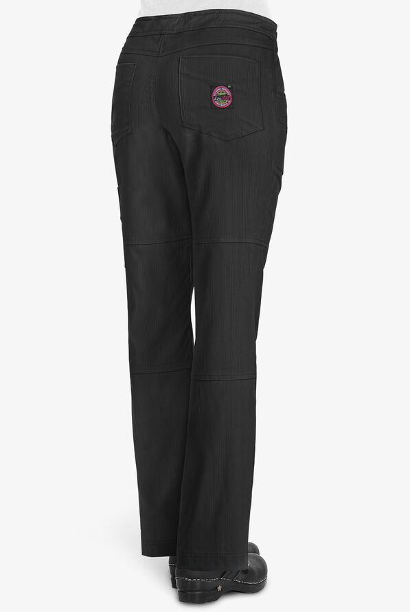 koi Lite™ Peace Women's 6-Pocket Drawstring Scrub Pants - Tall - Black - 3