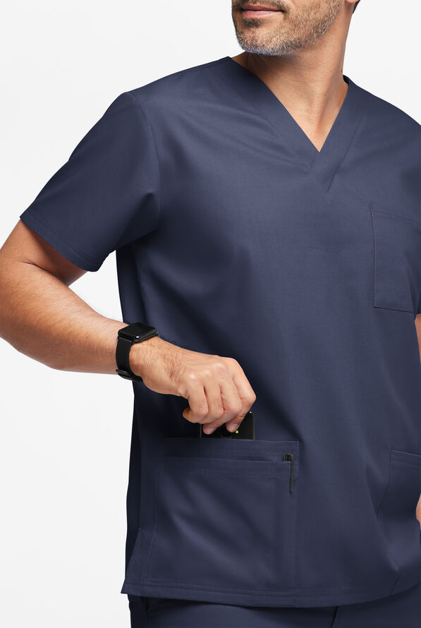 Butter-Soft Originals Men's 6-Pocket V-Neck Scrub Top - Navy - 4
