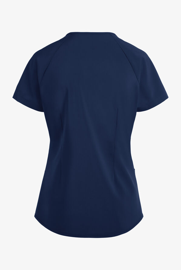 Blusa m&eacute;dica Easy STRETCH Cara con mangas ragl&aacute;n y 4 bolsillos para mujer - Navy - 4