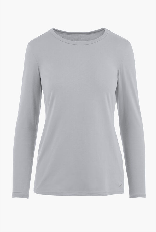 Butter-Soft Core Women's Long Sleeve Crew Neck Underscrub - Pewter - 1
