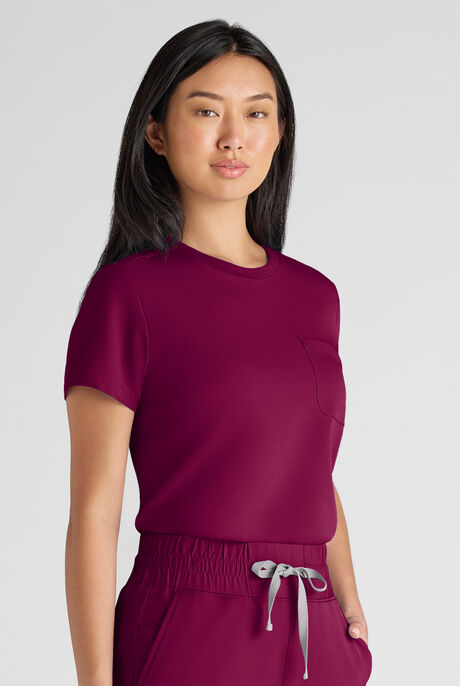 Blusa médica ReSurge Citrine con cuello curvo para mujer